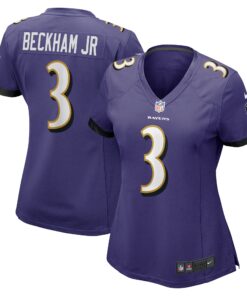 Women's Baltimore Ravens Odell Beckham Jr. Purple Game Jersey JS7448 nicesnker