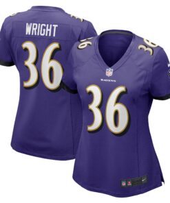 Women's Baltimore Ravens Owen Wright Purple Game Jersey JS4255 nicesnker