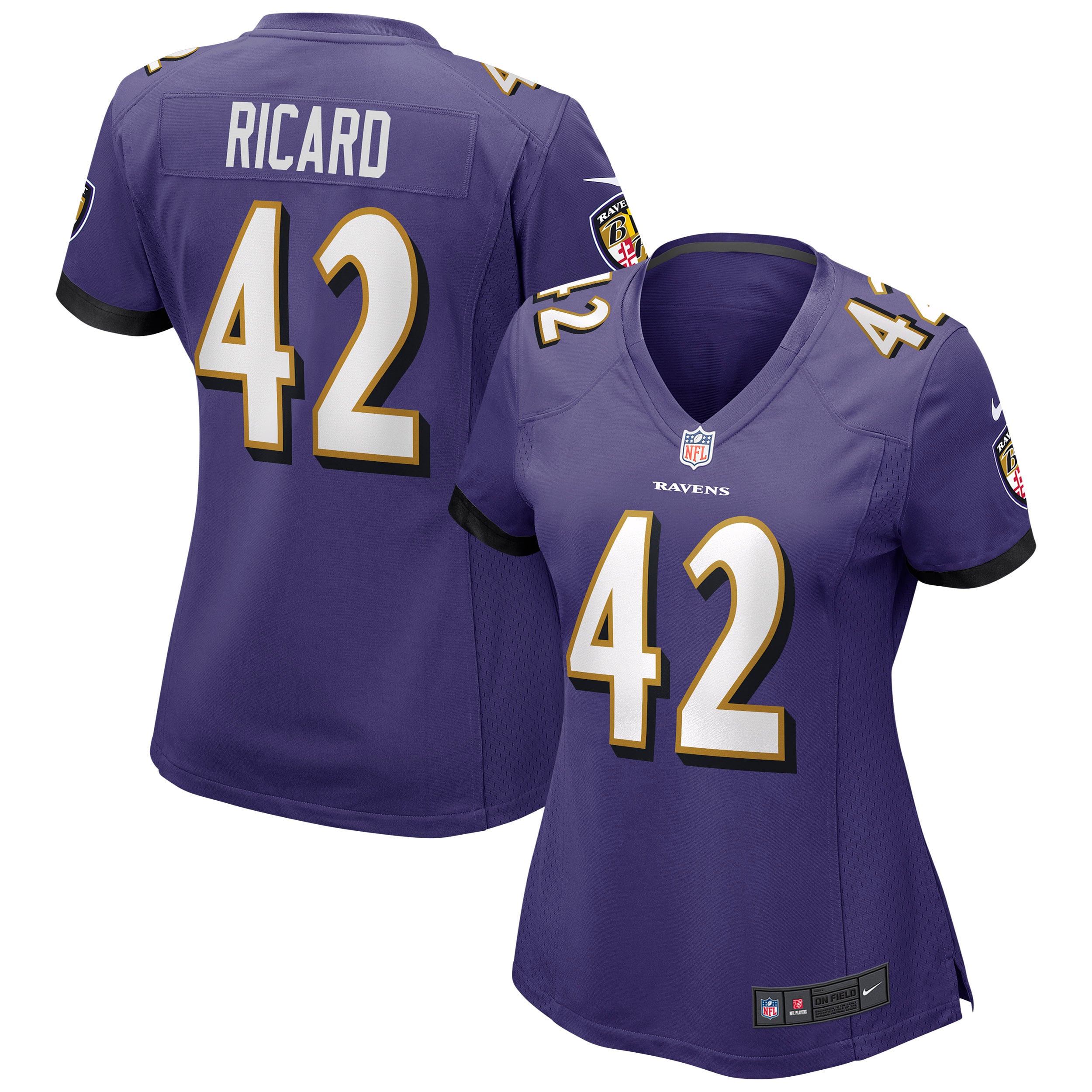 Women's Baltimore Ravens Patrick Ricard Purple Game Jersey JS3425 nicesnker