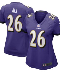 Women's Baltimore Ravens Rasheen Ali Purple Game Jersey JS9826 nicesnker