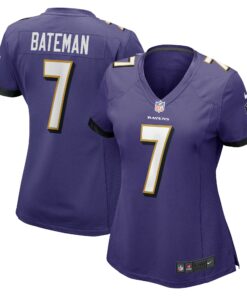 Women's Baltimore Ravens Rashod Bateman Purple Game Jersey JS9373 nicesnker