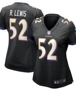 Women's Baltimore Ravens Ray Lewis Black Retired Player Jersey JS1450 nicesnker