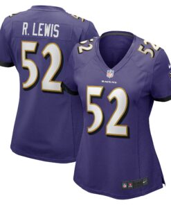 Women's Baltimore Ravens Ray Lewis Purple Retired Player Jersey JS3972 nicesnker