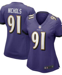 Women's Baltimore Ravens Rayshad Nichols Purple Game Player Jersey JS1534 nicesnker