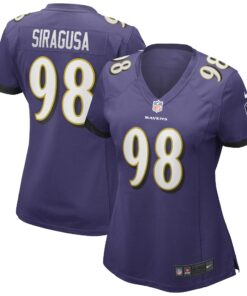 Women's Baltimore Ravens Tony Siragusa Purple Game Retired Player Jersey JS4232 nicesnker