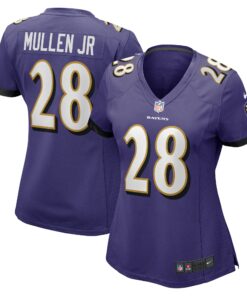 Women's Baltimore Ravens Trayvon Mullen Jr. Purple Team Game Jersey JS2388 nicesnker
