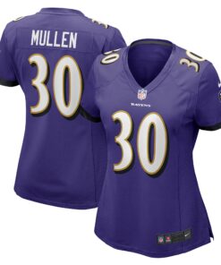 Women's Baltimore Ravens Trayvon Mullen Purple Game Jersey JS2443 nicesnker