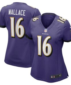 Women's Baltimore Ravens Tylan Wallace Purple Game Jersey JS3663 nicesnker