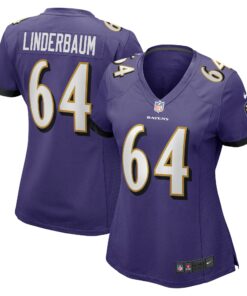 Women's Baltimore Ravens Tyler Linderbaum Purple Player Game Jersey JS8063 nicesnker
