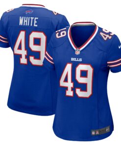 Women's Buffalo Bills DaShaun White Royal Team Game Jersey JS8440 nicesnker