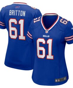 Women's Buffalo Bills Gunner Britton Royal Game Jersey JS5271 nicesnker