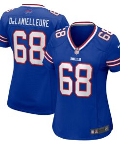 Women's Buffalo Bills Joe DeLamielleure Royal Game Retired Player Jersey JS5592 nicesnker