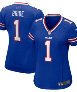 Women's Buffalo Bills Number 1 Bride Royal Game Jersey JS8660 nicesnker