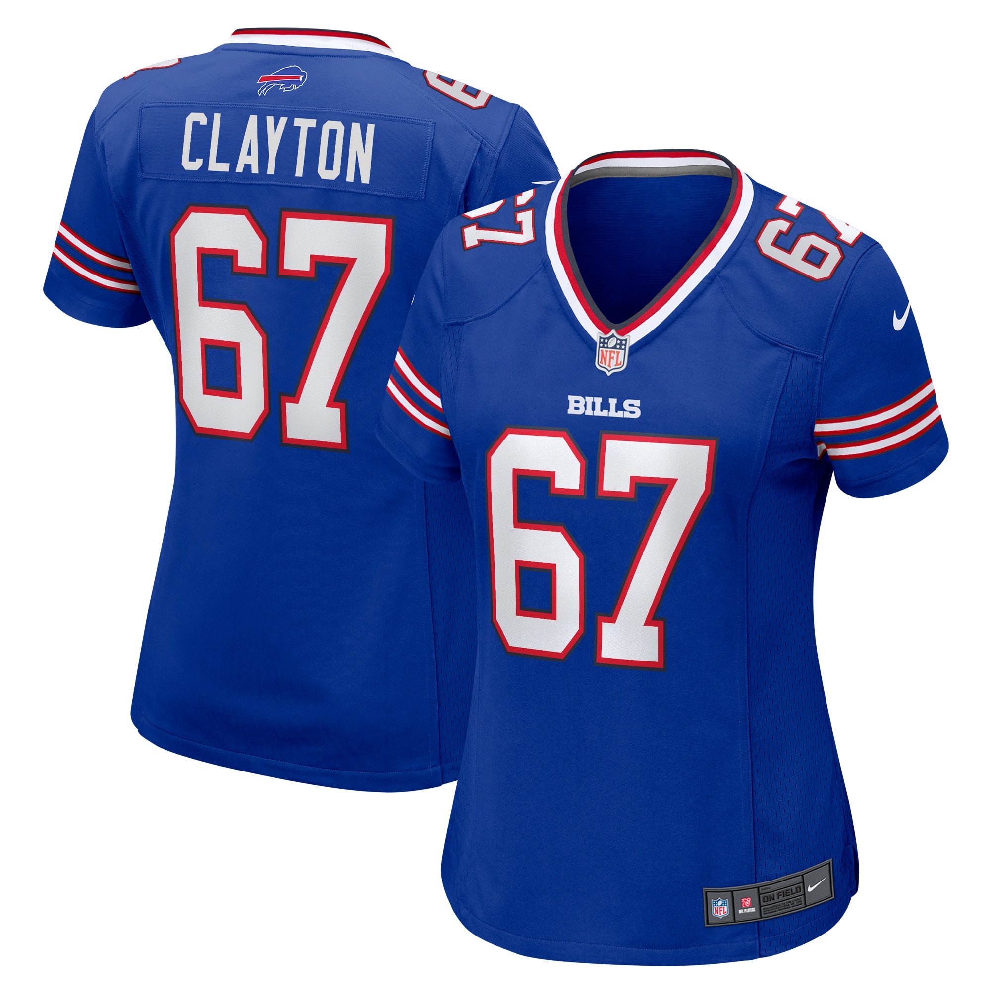 Women's Buffalo Bills Travis Clayton Royal Game Jersey JS8052 nicesnker