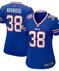 Women's Buffalo Bills Tre Norwood Royal Team Game Jersey JS3864 nicesnker