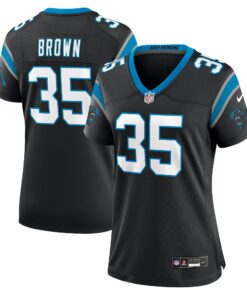 Women's Carolina Panthers Anthony Brown Black Game Jersey JS2715 nicesnker