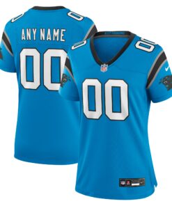 Women's Carolina Panthers Blue Alternate Custom Game Jersey JS2133 nicesnker