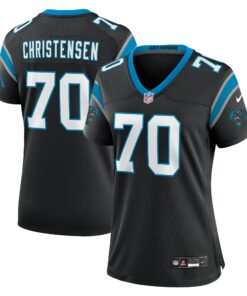 Women's Carolina Panthers Brady Christensen Black Team Game Jersey JS9751 nicesnker