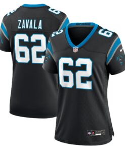 Women's Carolina Panthers Chandler Zavala Black Game Jersey JS5847 nicesnker