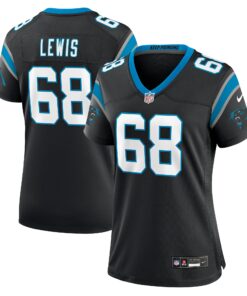 Women's Carolina Panthers Damien Lewis Black Game Jersey JS4071 nicesnker