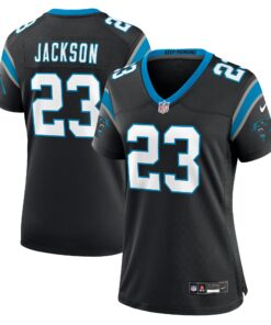 Women's Carolina Panthers Dane Jackson Black Game Jersey JS8294 nicesnker