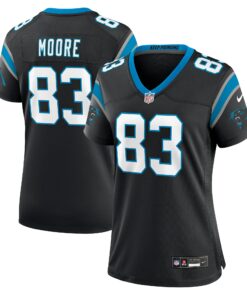 Women's Carolina Panthers David Moore Black Game Jersey JS9084 nicesnker