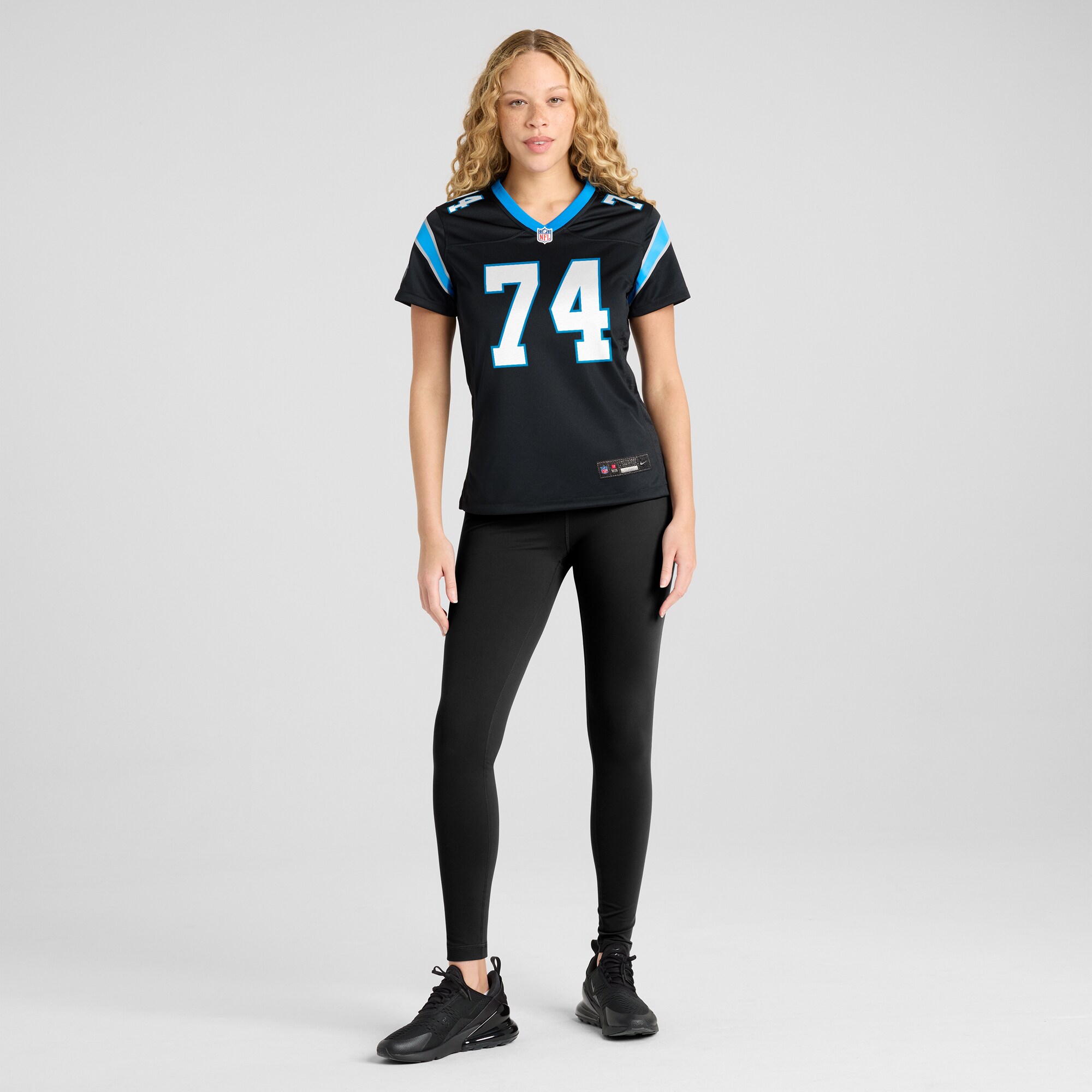 Women's Carolina Panthers David Sharpe Black Team Game Jersey JS8741 nicesnker - Image 4