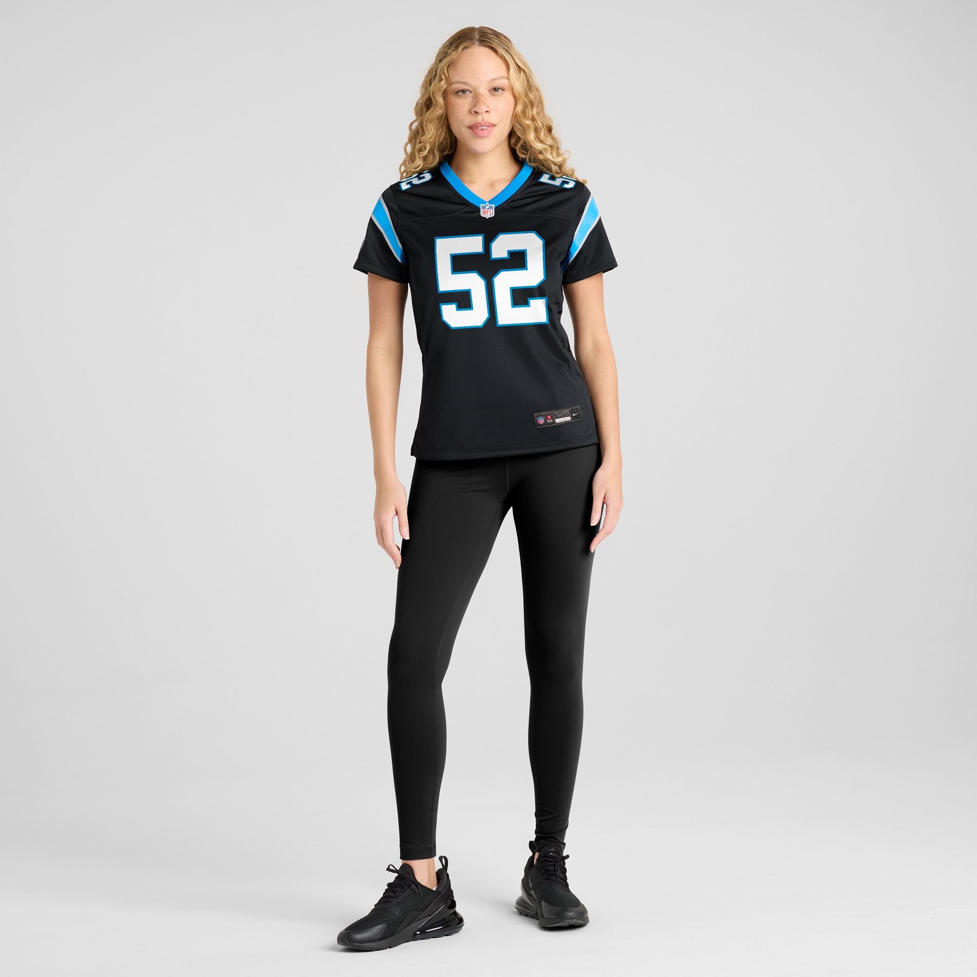 Women's Carolina Panthers DJ Johnson Black Game Jersey JS1926 nicesnker - Image 4