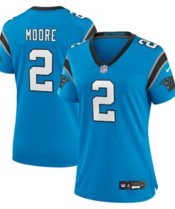 Women's Carolina Panthers D.J. Moore Blue Player Jersey JS1981 nicesnker