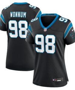 Women's Carolina Panthers D.J. Wonnum Black Game Jersey JS9622 nicesnker