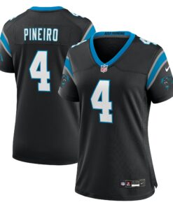 Women's Carolina Panthers Eddy Pineiro Black Team Game Jersey JS1205 nicesnker