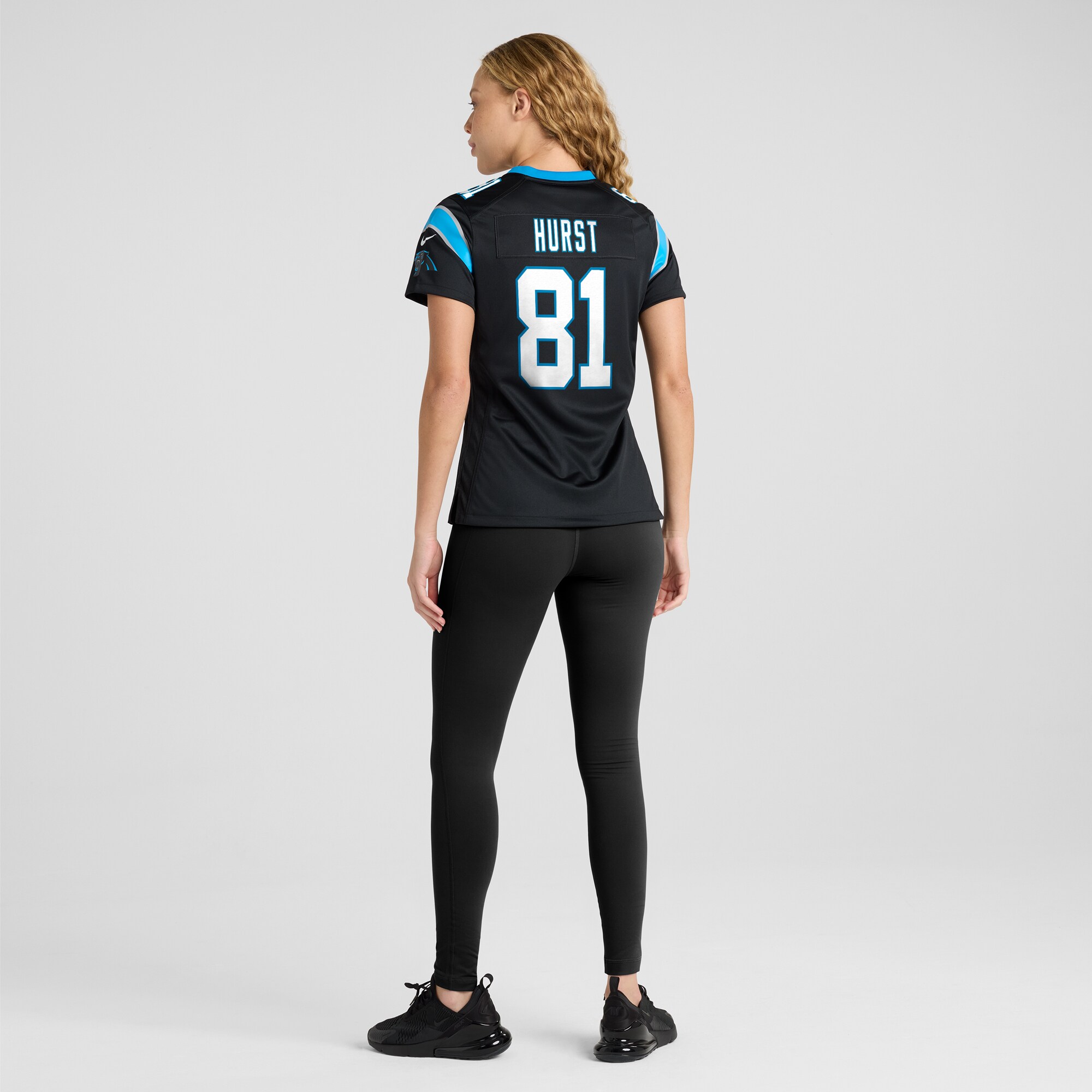 Women's Carolina Panthers Hayden Hurst Black Game Player Jersey JS1145 nicesnker - Image 5