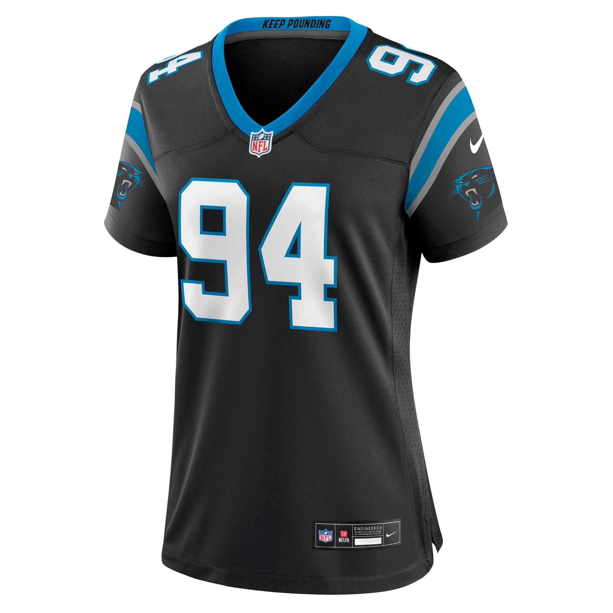 Women's Carolina Panthers Henry Anderson Black Team Game Jersey JS1826 nicesnker - Image 2