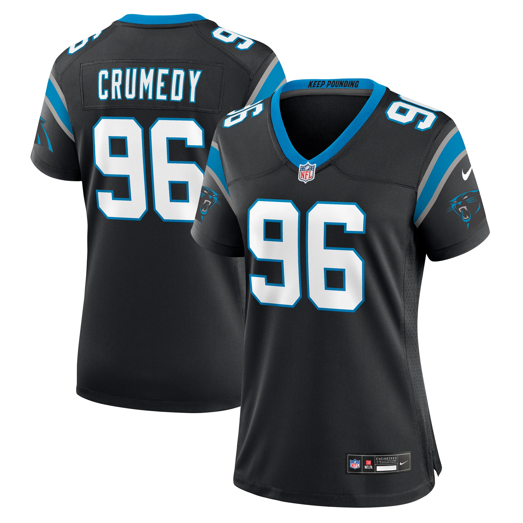 Women's Carolina Panthers Jaden Crumedy Black Game Jersey JS8753 nicesnker