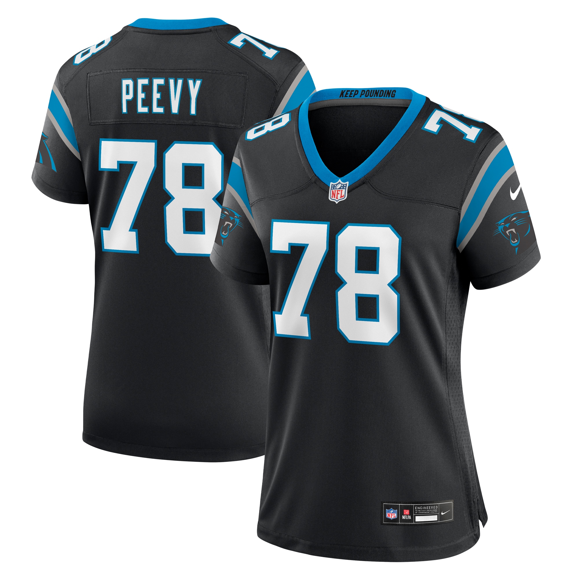 Women's Carolina Panthers Jayden Peevy Black Game Jersey JS4339 nicesnker