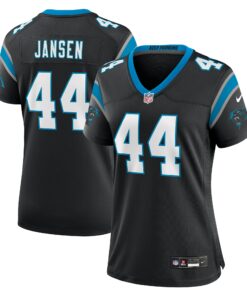 Women's Carolina Panthers J.J. Jansen Black Team Game Jersey JS7287 nicesnker