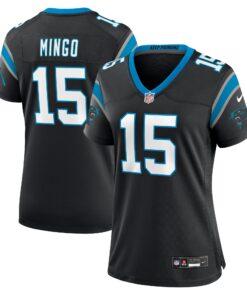 Women's Carolina Panthers Jonathan Mingo Black Game Jersey JS9129 nicesnker
