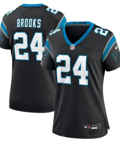 Women's Carolina Panthers Jonathon Brooks Black Game Jersey JS5635 nicesnker