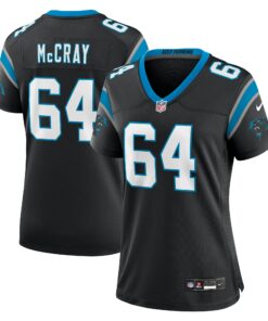 Women's Carolina Panthers Justin McCray Black Team Game Jersey JS5400 nicesnker