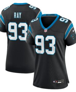 Women's Carolina Panthers LaBryan Ray Black Team Game Jersey JS5648 nicesnker