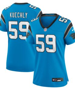 Women's Carolina Panthers Luke Kuechly Blue Retired Player Game Jersey JS5253 nicesnker