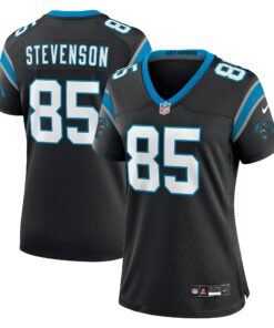Women's Carolina Panthers Marquez Stevenson Black Team Game Jersey JS2100 nicesnker