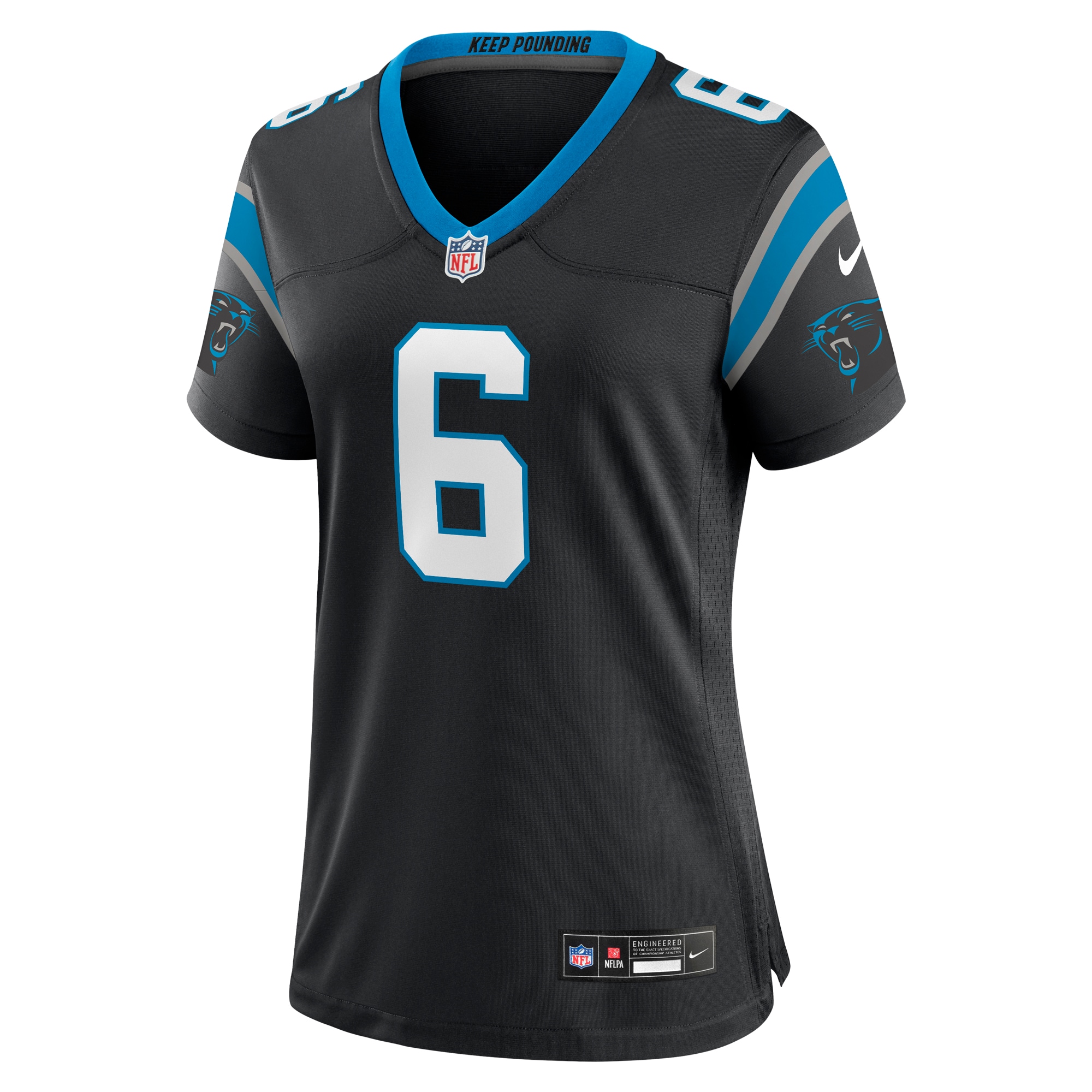 Women's Carolina Panthers Miles Sanders Black Team Game Jersey JS2822 nicesnker - Image 2