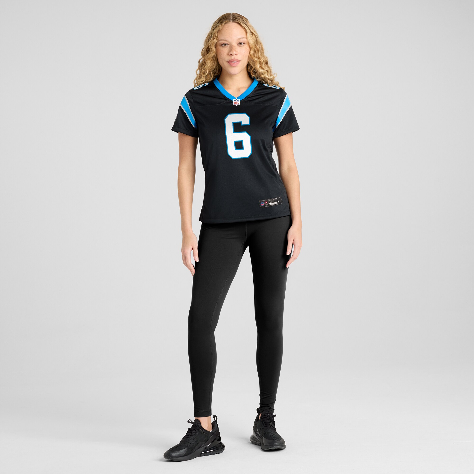 Women's Carolina Panthers Miles Sanders Black Team Game Jersey JS2822 nicesnker - Image 4