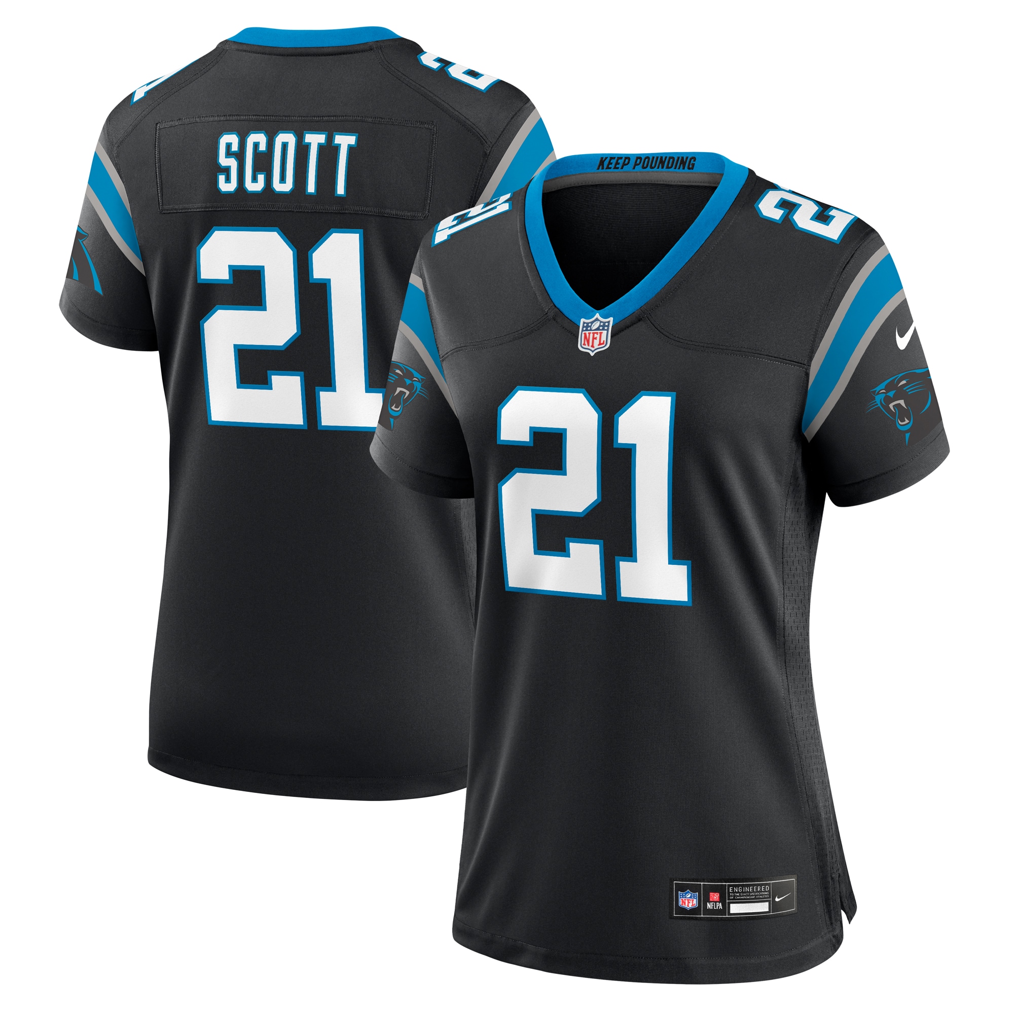 Women's Carolina Panthers Nick Scott Black Game Jersey JS2597 nicesnker