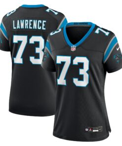 Women's Carolina Panthers Rashard Lawrence Black Game Jersey JS5302 nicesnker