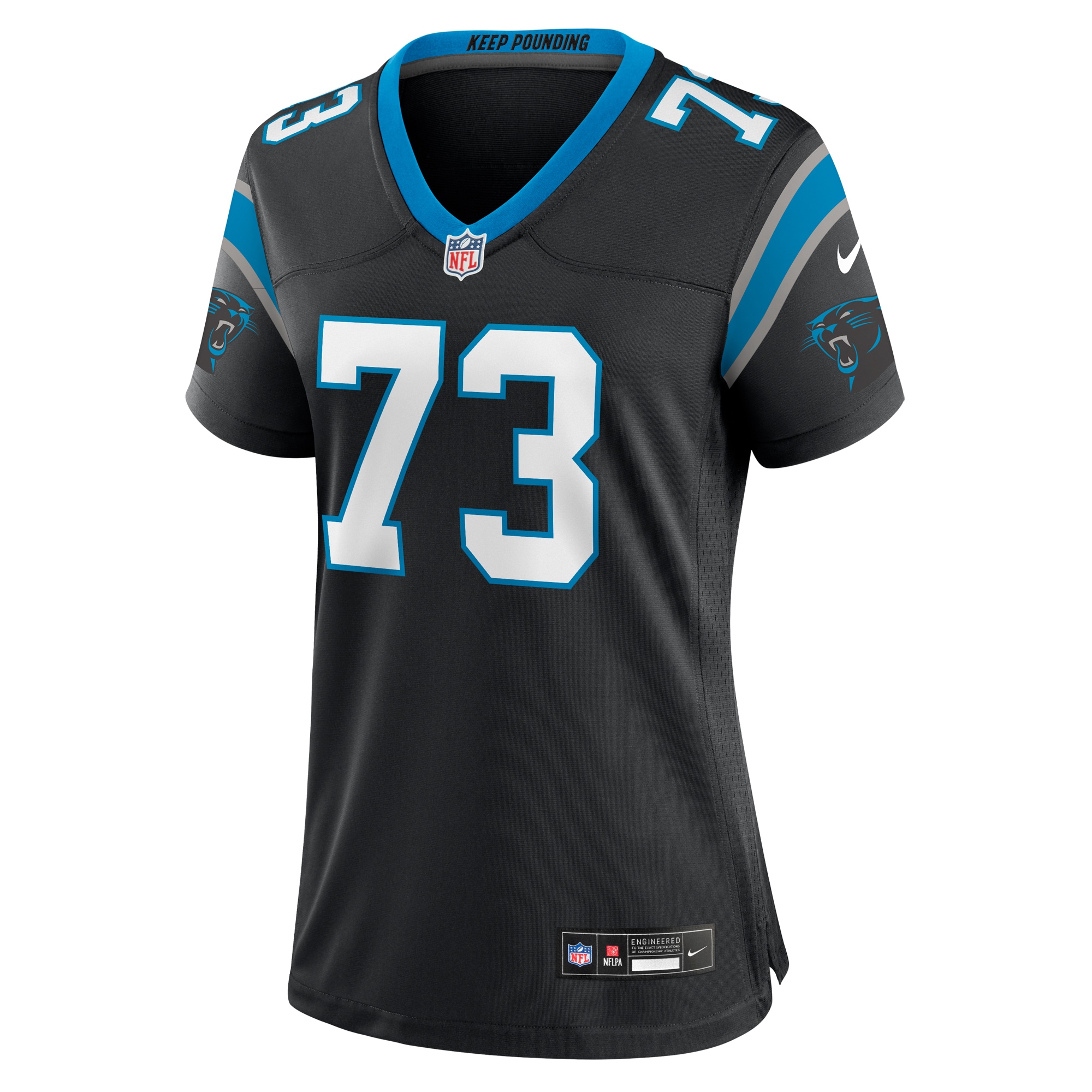 Women's Carolina Panthers Rashard Lawrence Black Game Jersey JS5302 nicesnker - Image 2