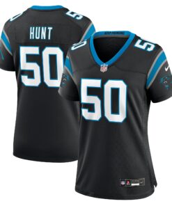 Women's Carolina Panthers Robert Hunt Black Game Jersey JS8971 nicesnker
