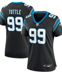 Women's Carolina Panthers Shy Tuttle Black Game Jersey JS9669 nicesnker