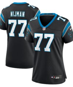 Women's Carolina Panthers Yosh Nijman Black Game Jersey JS9304 nicesnker